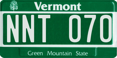 VT license plate NNT070