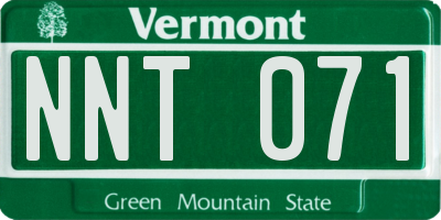 VT license plate NNT071