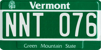 VT license plate NNT076