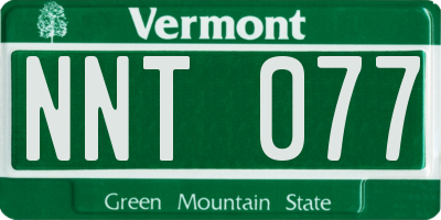 VT license plate NNT077