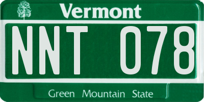 VT license plate NNT078