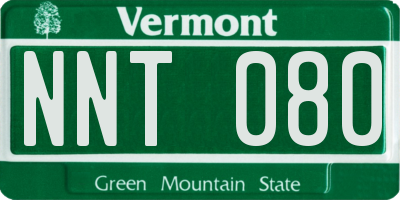 VT license plate NNT080