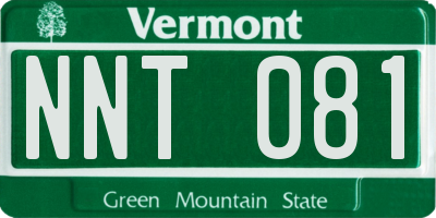 VT license plate NNT081