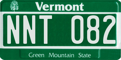 VT license plate NNT082
