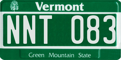 VT license plate NNT083