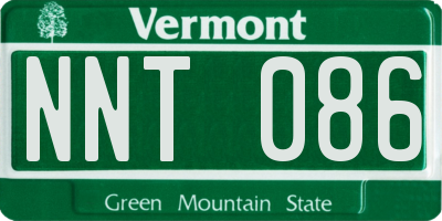 VT license plate NNT086