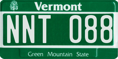 VT license plate NNT088