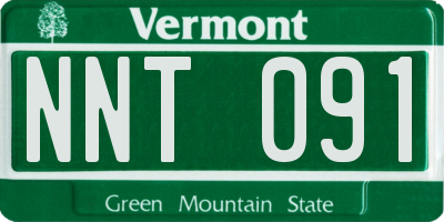 VT license plate NNT091
