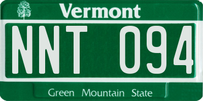 VT license plate NNT094