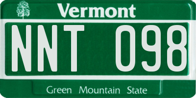 VT license plate NNT098