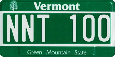 VT license plate NNT100