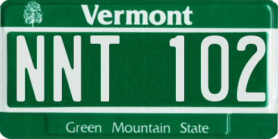 VT license plate NNT102