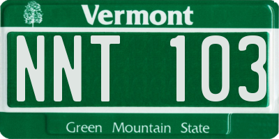 VT license plate NNT103