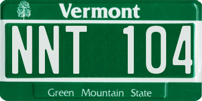 VT license plate NNT104