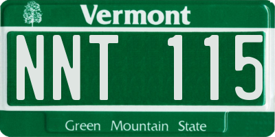 VT license plate NNT115