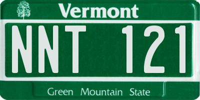 VT license plate NNT121
