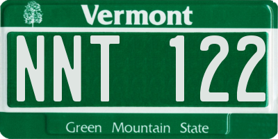 VT license plate NNT122