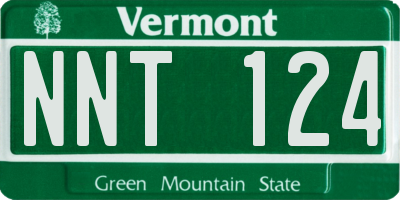 VT license plate NNT124