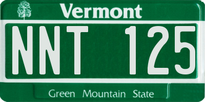VT license plate NNT125