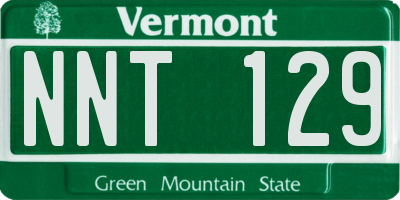 VT license plate NNT129