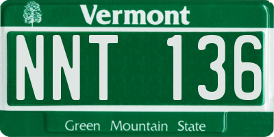 VT license plate NNT136