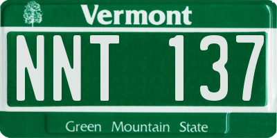 VT license plate NNT137