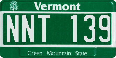 VT license plate NNT139