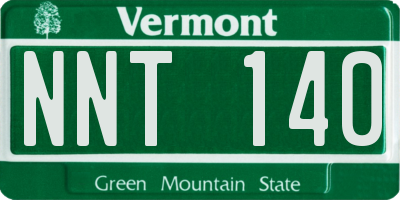 VT license plate NNT140
