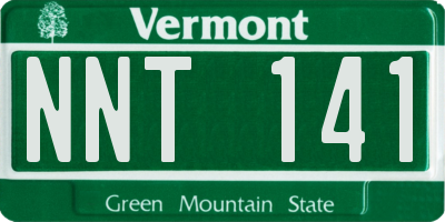 VT license plate NNT141