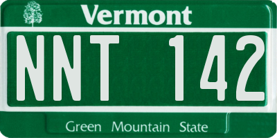 VT license plate NNT142