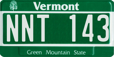 VT license plate NNT143