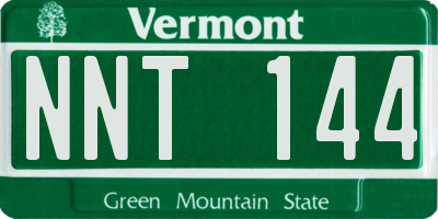 VT license plate NNT144