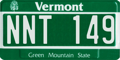 VT license plate NNT149