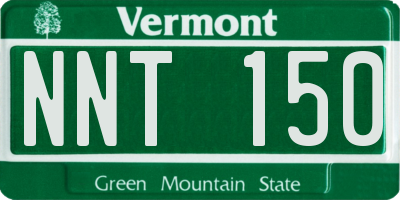 VT license plate NNT150