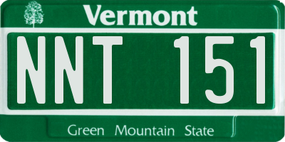 VT license plate NNT151