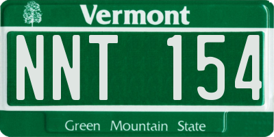 VT license plate NNT154