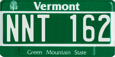 VT license plate NNT162