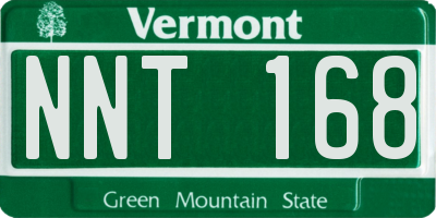 VT license plate NNT168