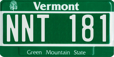 VT license plate NNT181
