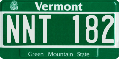 VT license plate NNT182