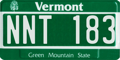 VT license plate NNT183