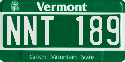 VT license plate NNT189