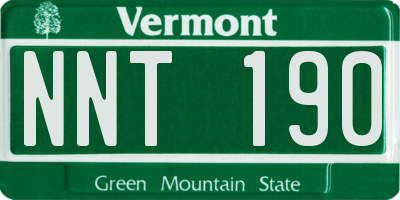 VT license plate NNT190