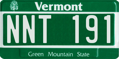 VT license plate NNT191