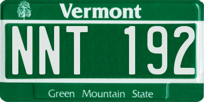 VT license plate NNT192