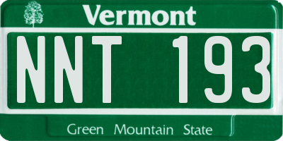 VT license plate NNT193