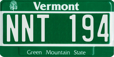 VT license plate NNT194