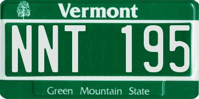 VT license plate NNT195