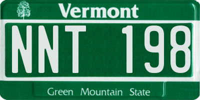 VT license plate NNT198