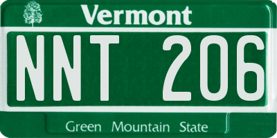VT license plate NNT206